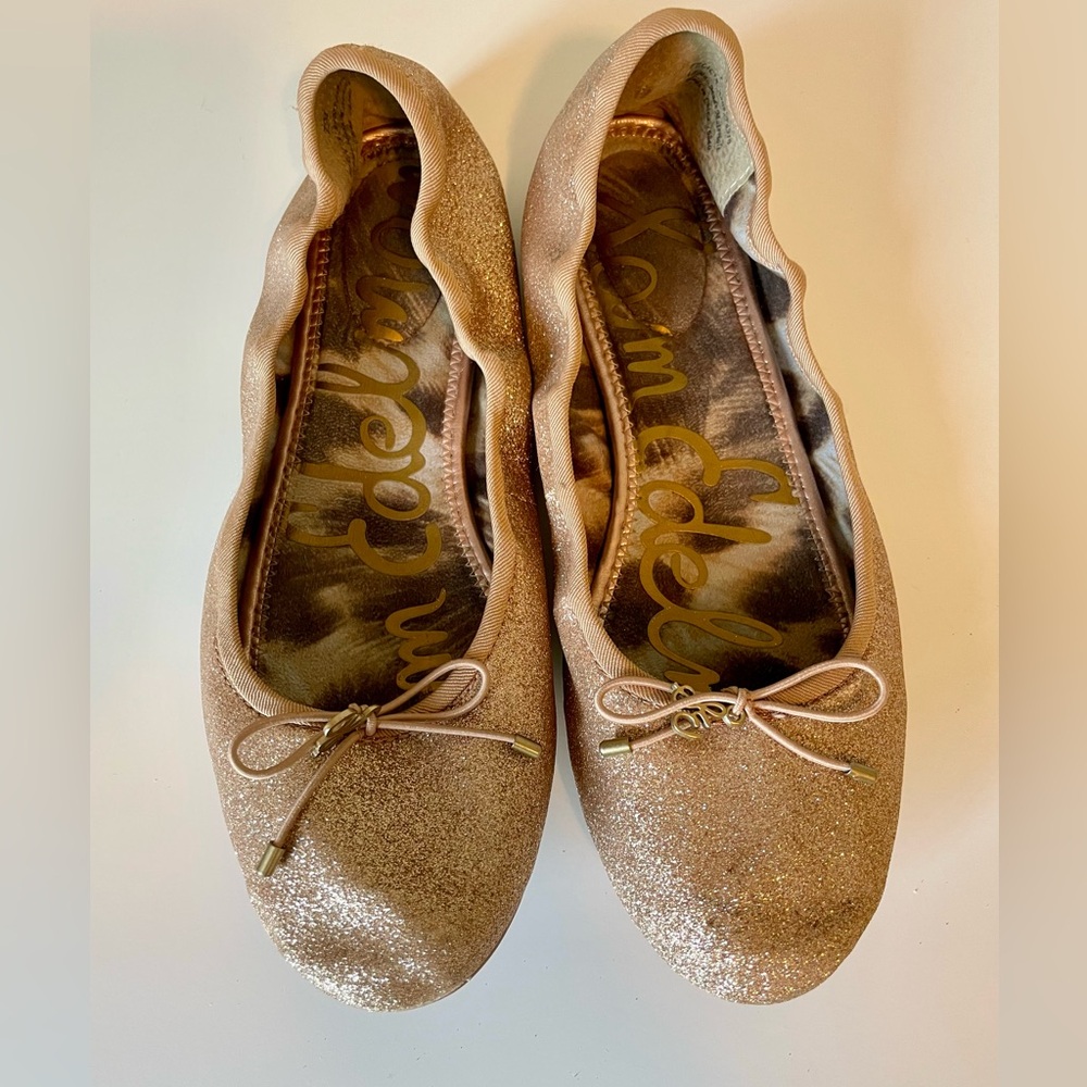 Sam Edelman EUC Gold Ballet Flats